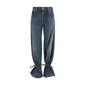 E.L.V. DENIM Cotton Straight-Leg Jeans Women Gray Jeans & Pants
